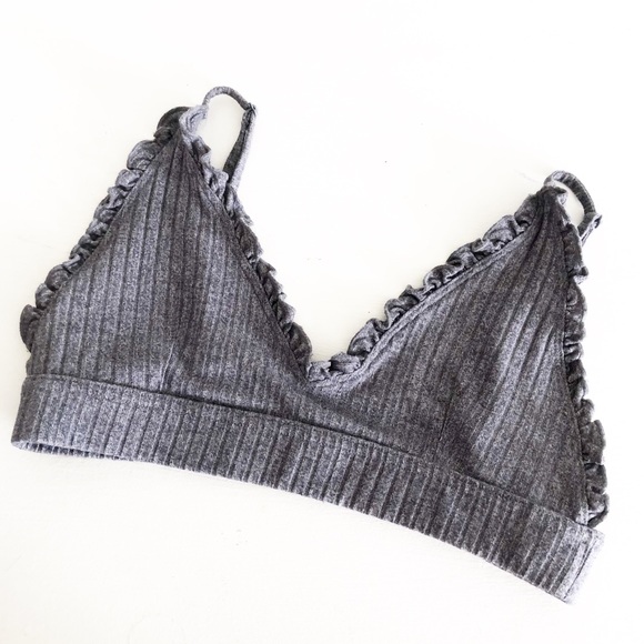 Urban Outfitters Other - Urban Outfitters Gray Ruffle Bralette